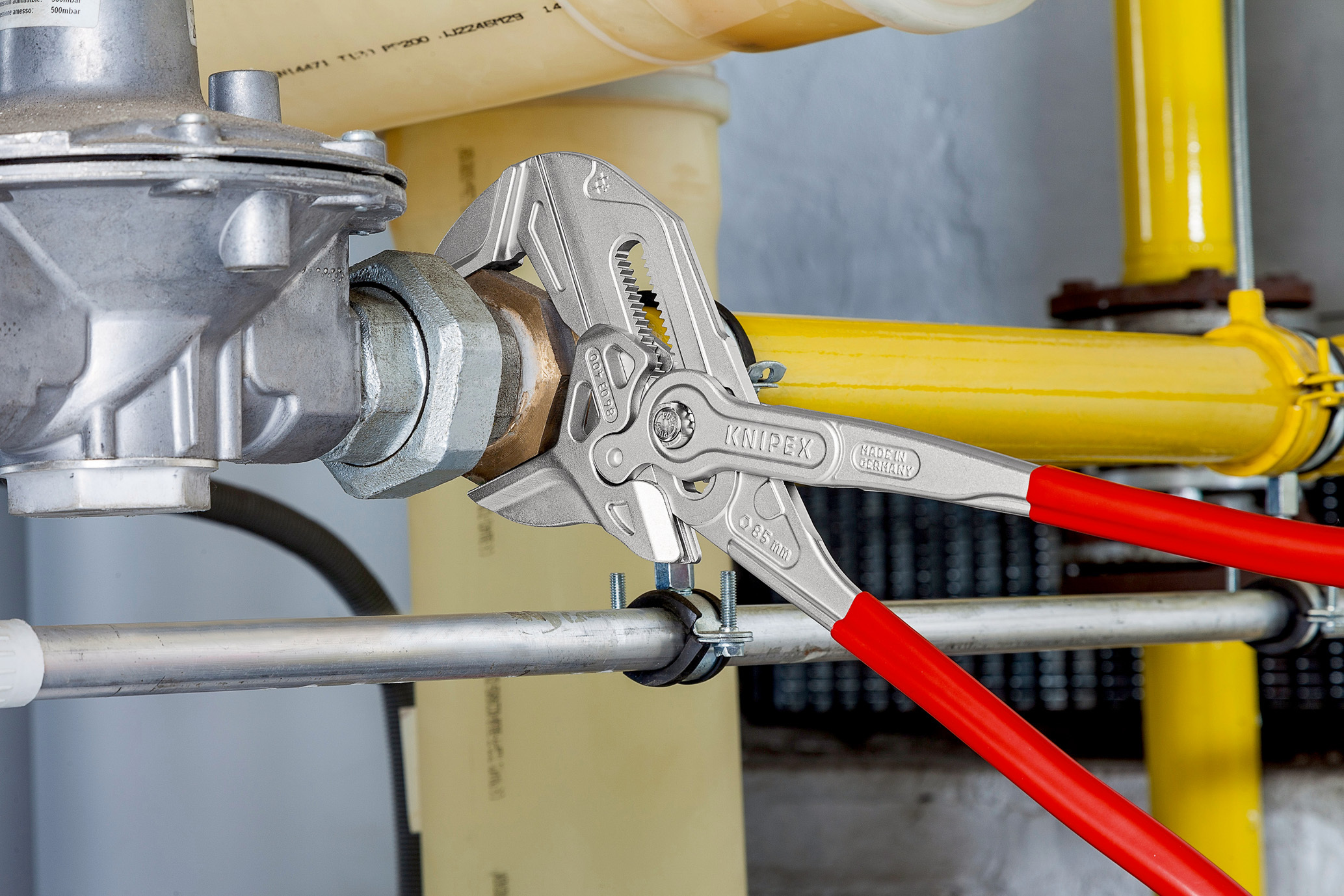 Pince cle xl 400mm chrome gaine pvc KNIPEX - 86 03 400
