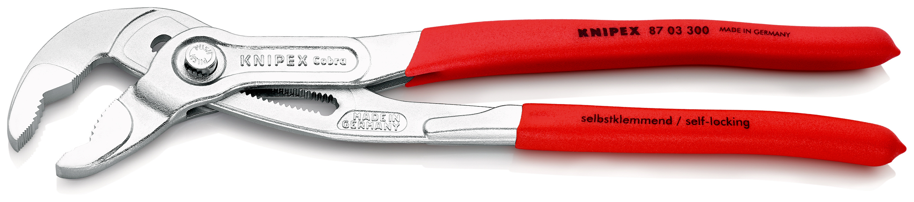 Pince multiprise Cobra® 300mm - Gainage PVC - Chromée - Capacité 60mm KNIPEX - 8703300SB