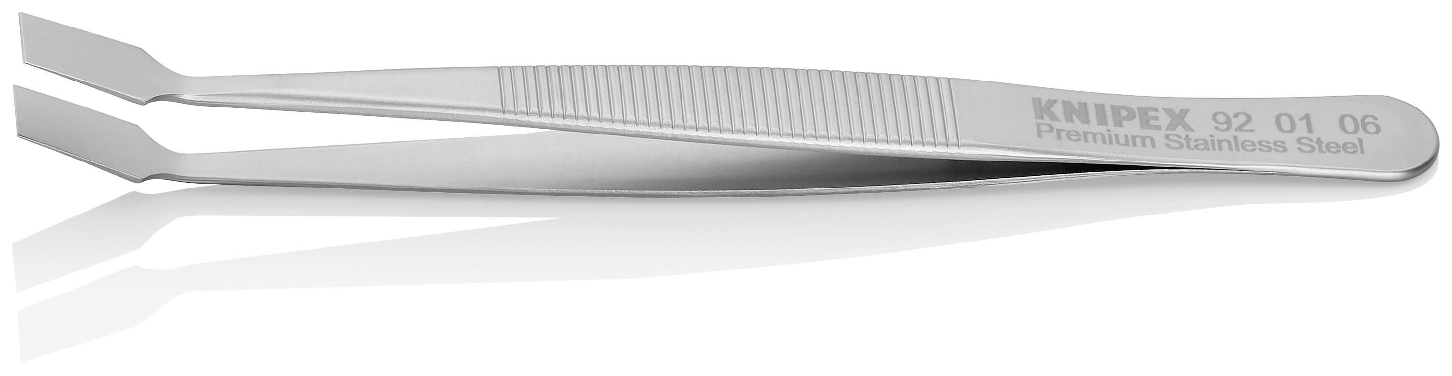 Pince brucelle inox 120mm lisse rectangulaire coudée KNIPEX - 920106