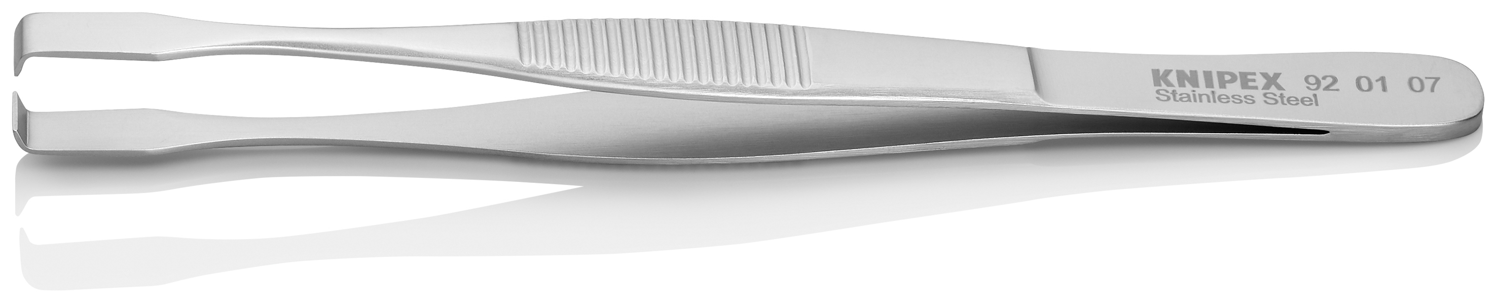 Pince brucelle inox de positionnement 143mm pointes à 90° KNIPEX - 920107