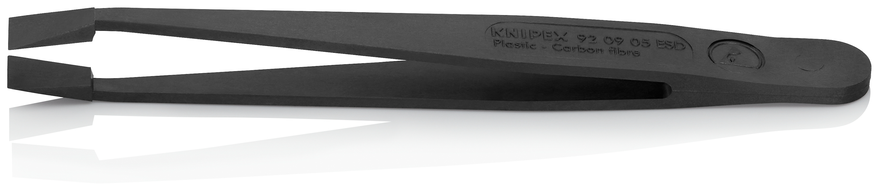 Pince brucelle en plastique 115mm ESD rectangulaire large KNIPEX - 920905ESD