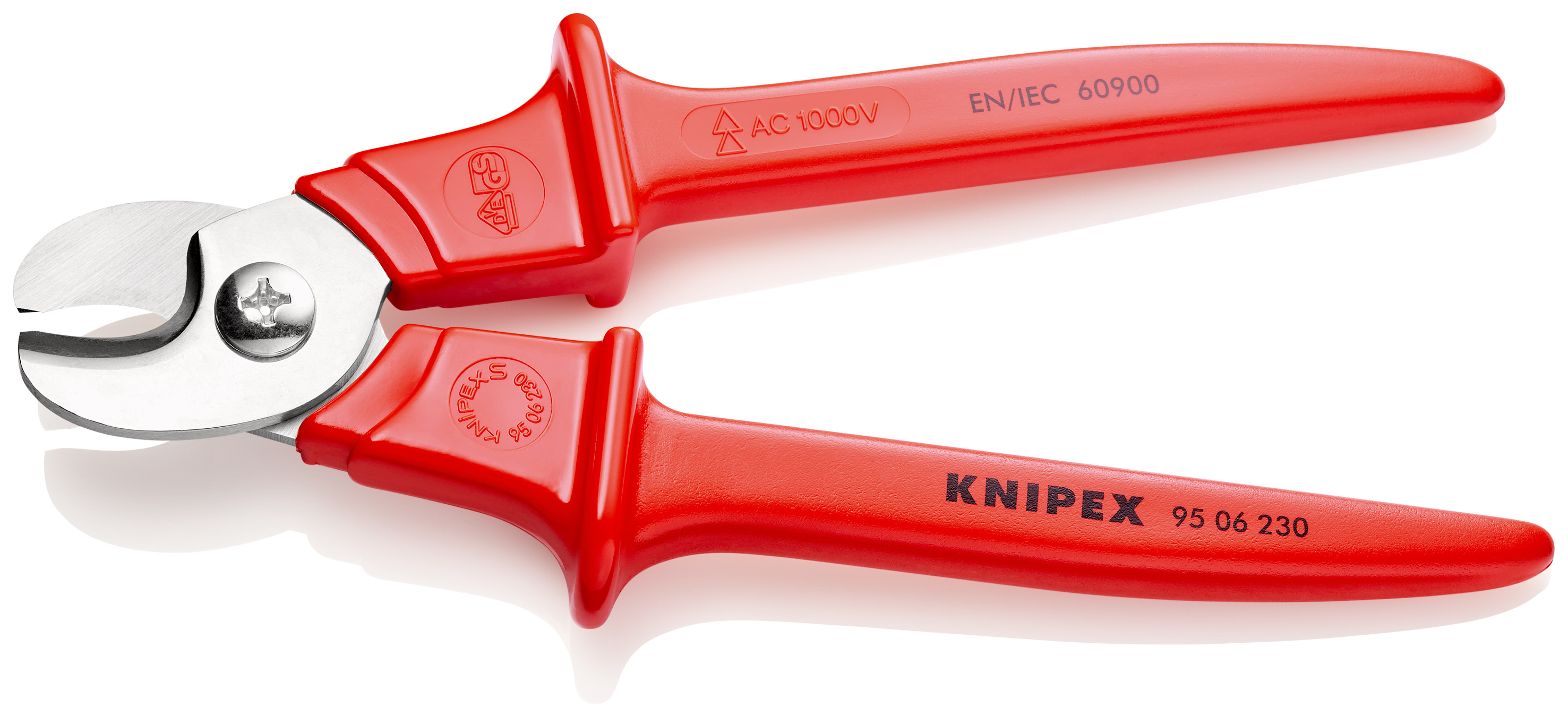 Coupe-câbles 230mm Ø16mm/50mm² - Gainage surmoulé isolé 1000V - Acier inox KNIPEX - 9506230