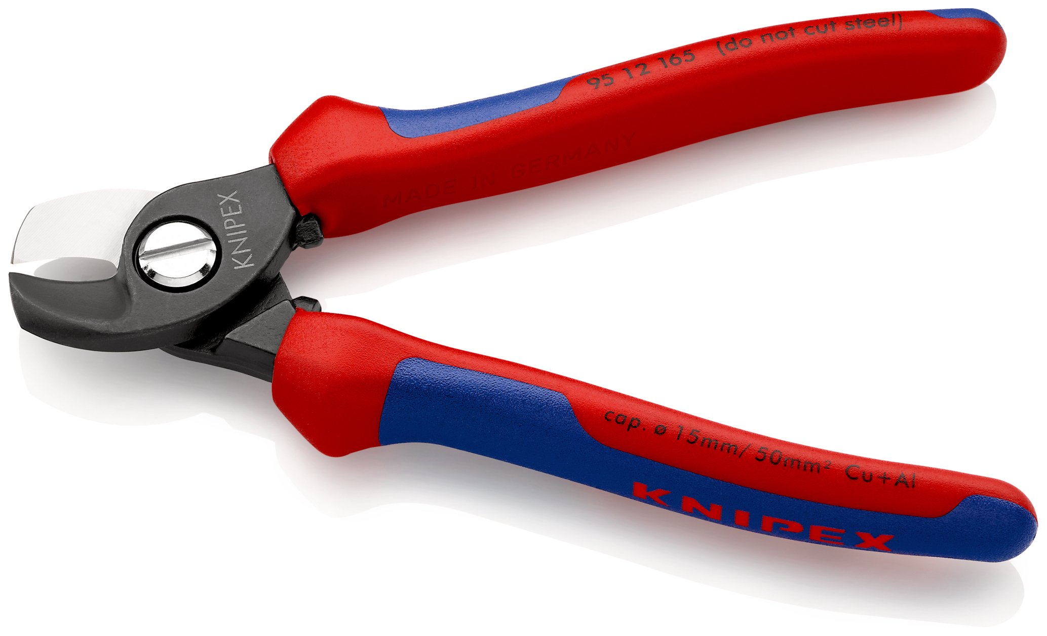 Coupe-cables 165mm ø15mm 50mm² - Sur carte - KNIPEX - 95 12 165 SB