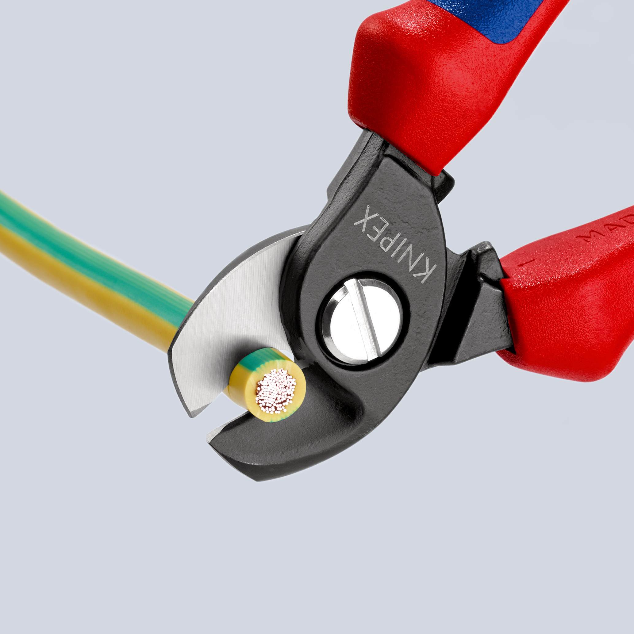 Coupe-cables 165mm ø15mm 50mm² antichute - Sur carte - KNIPEX - 95 12 165 T BK