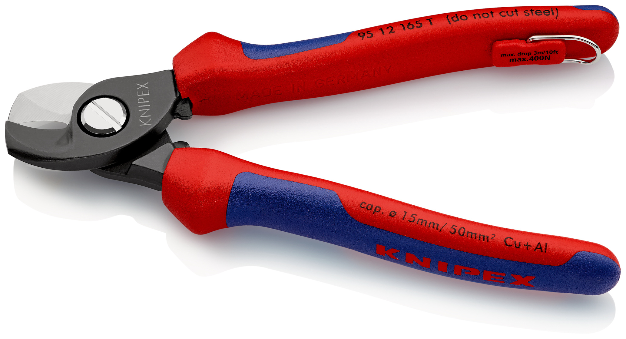 Coupe-cables 165mm ø15mm 50mm² antichute KNIPEX - 95 12 165 T