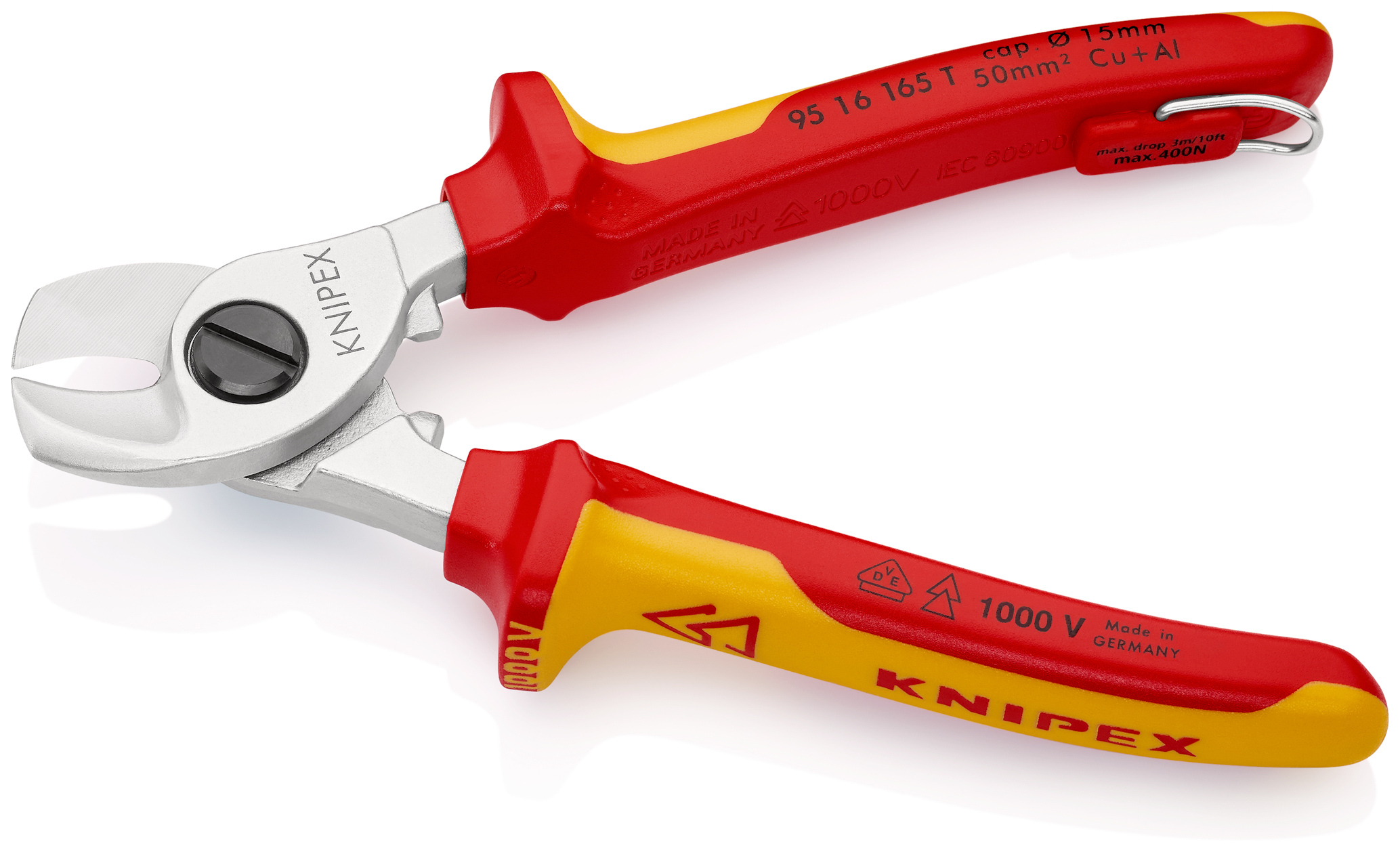 Coupe-cables 165mm ø15mm 50mm² 1000v t KNIPEX - 95 16 165 T