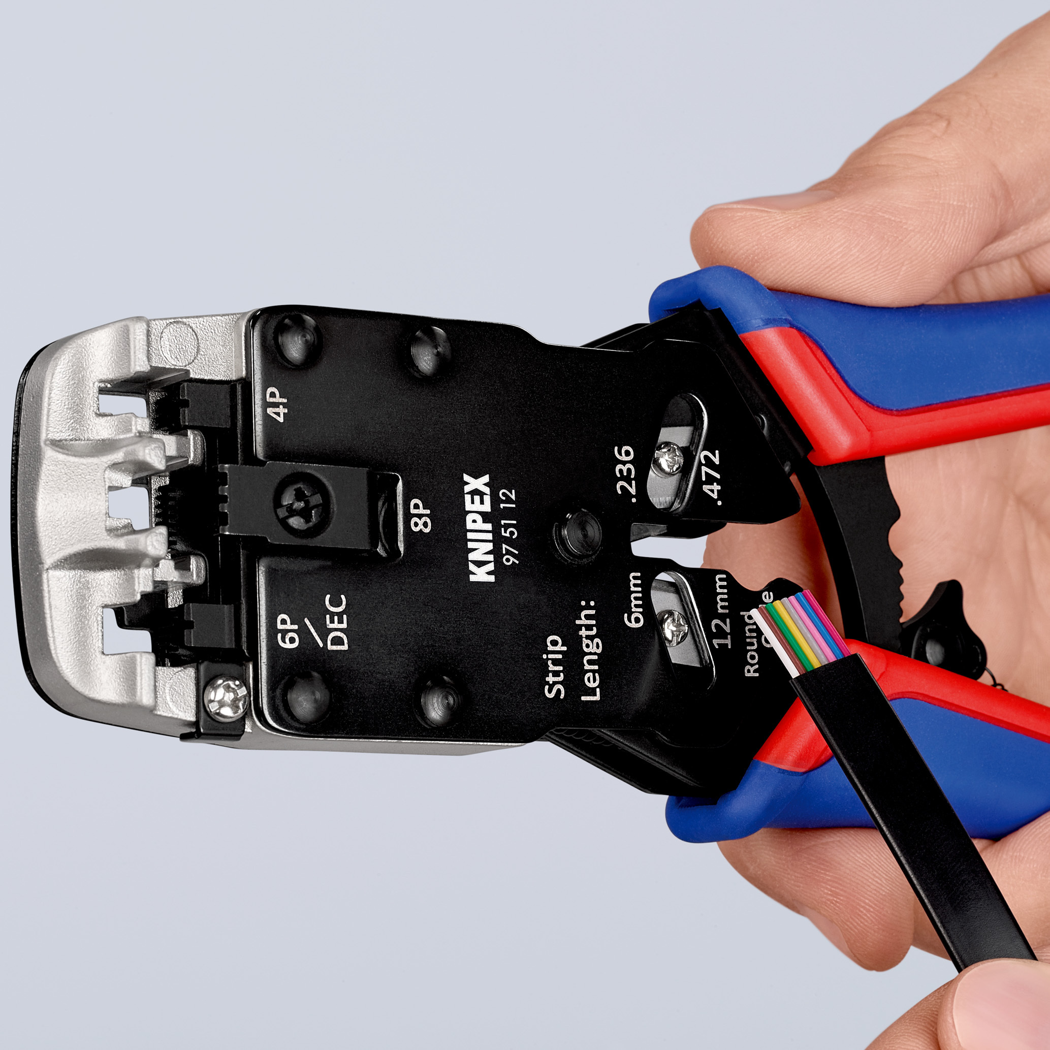 Pince sertir fiche western rj10/11/12/46 KNIPEX - 97 51 12 SB