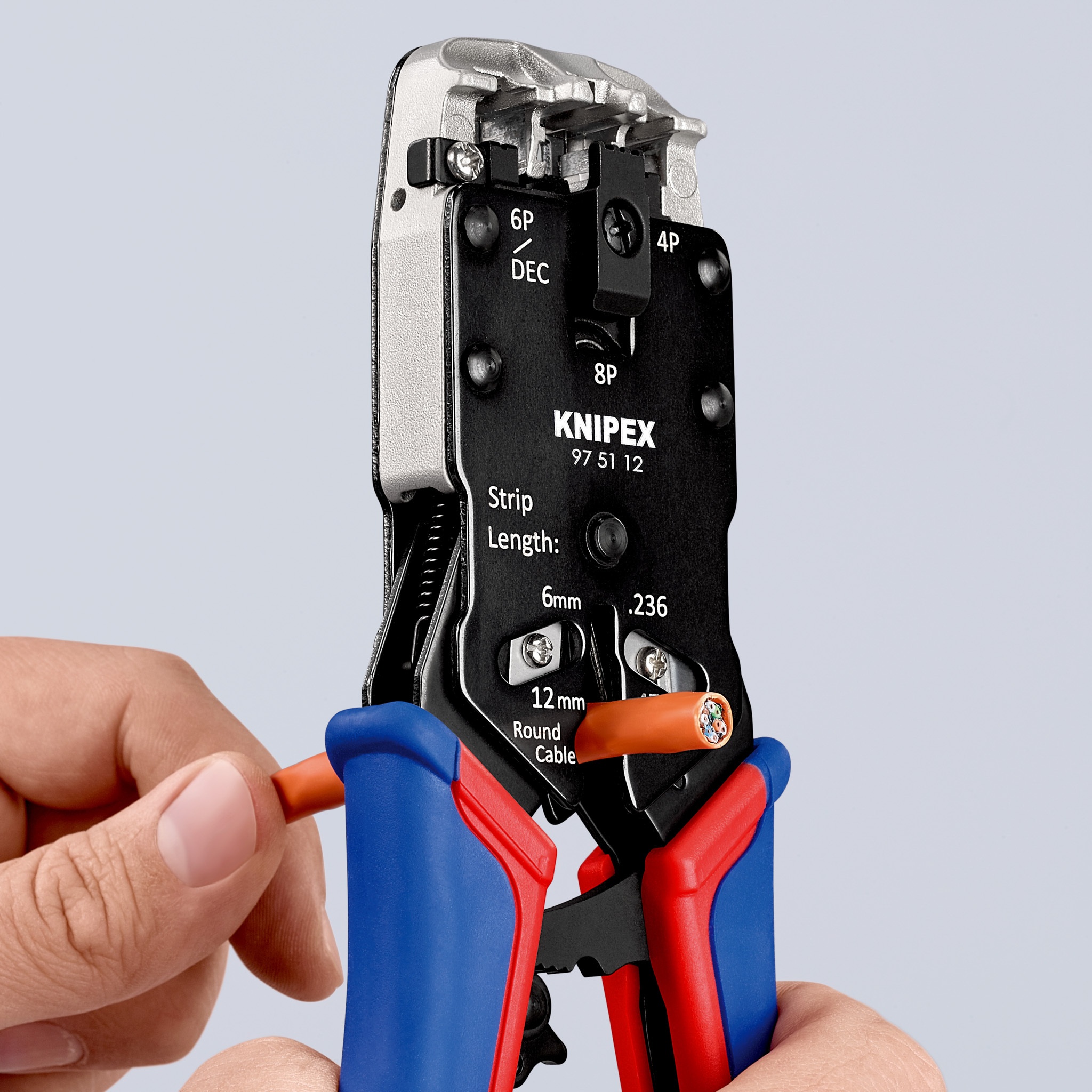 Pince sertir fiche western rj10/11/12/46 KNIPEX - 97 51 12 SB