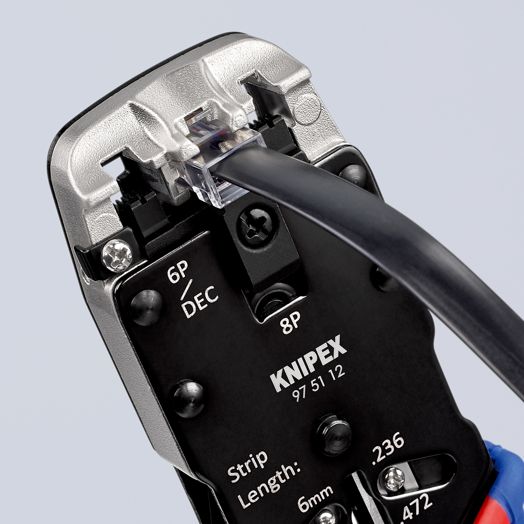 Pince sertir fiche western rj10/11/12/46 KNIPEX - 97 51 12 SB