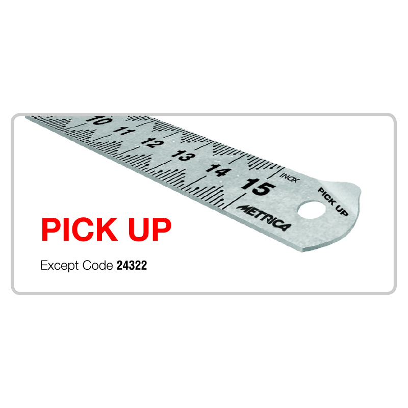 Regle flex chrom.pick up 300x15mm METRICA - 24303
