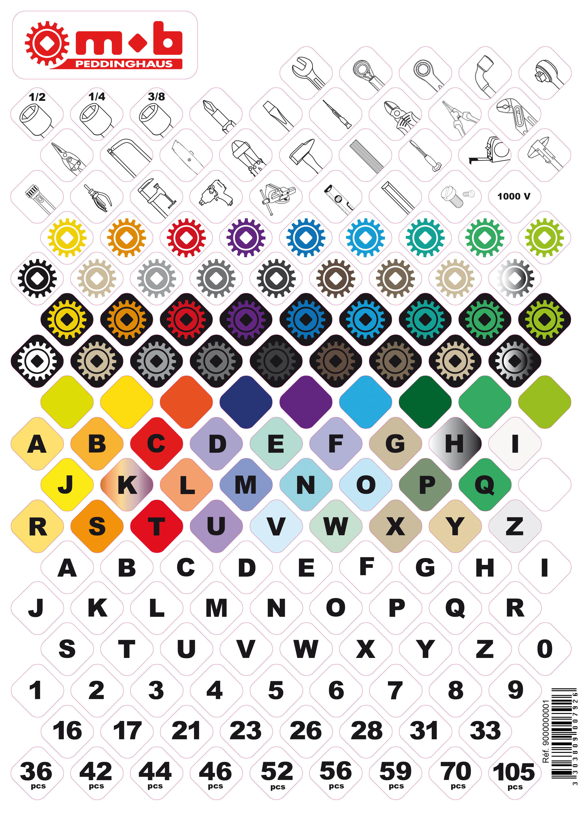 STICKERS PLANCHE DE PICTOGRAMMES MOB - 9000000001