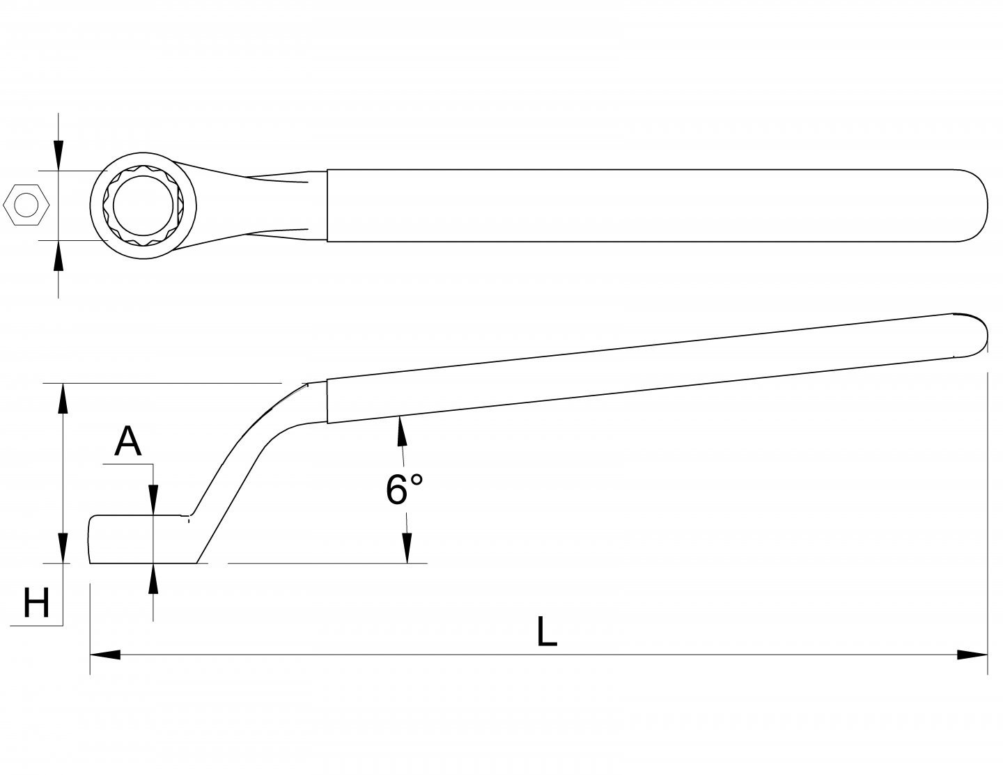 Clé polygonale coudée 14mm isolée 1000V - MOB OUTILLAGE - 9010140501