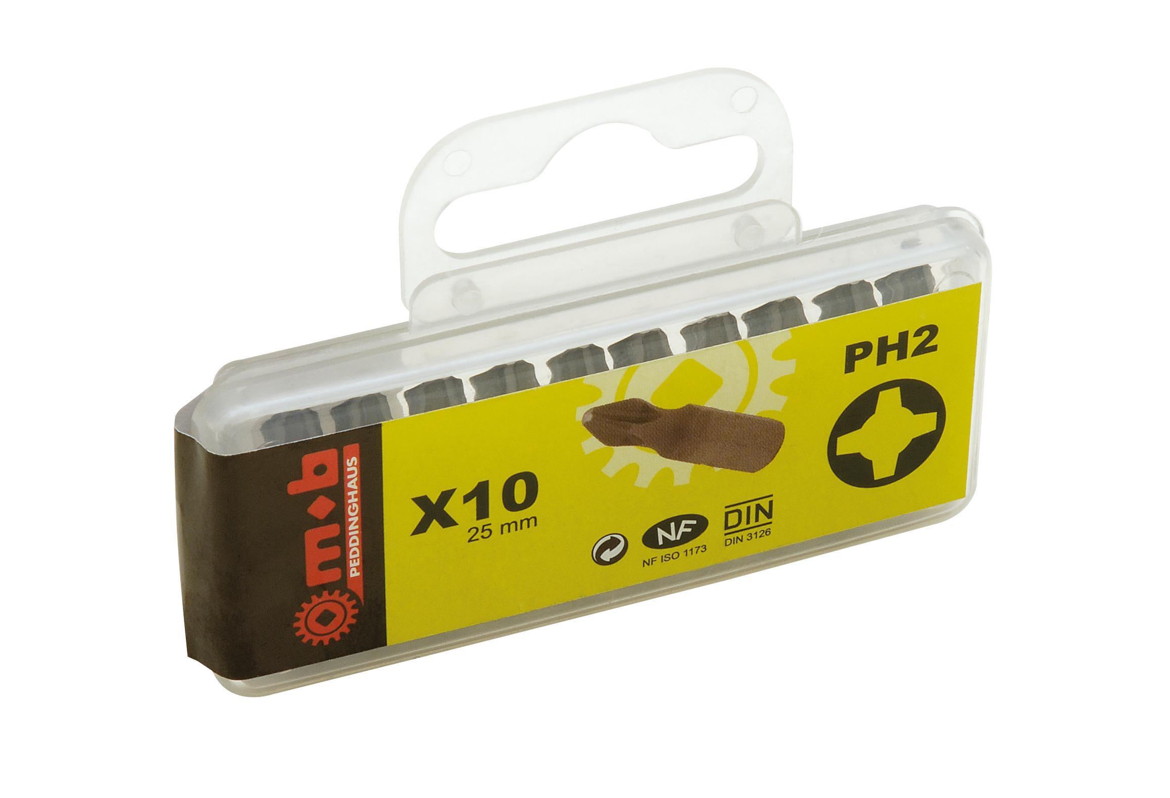 BOITE 10 EMBOUTS NUS 1/4 PH2 MOB - 919B021401
