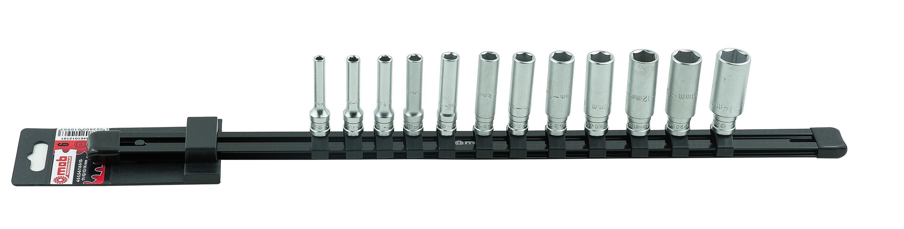 RACK 12 DOUILLES 6 PANS LONGUES 1/4 TAILLE 4 A 14MM MOB - 9481012101