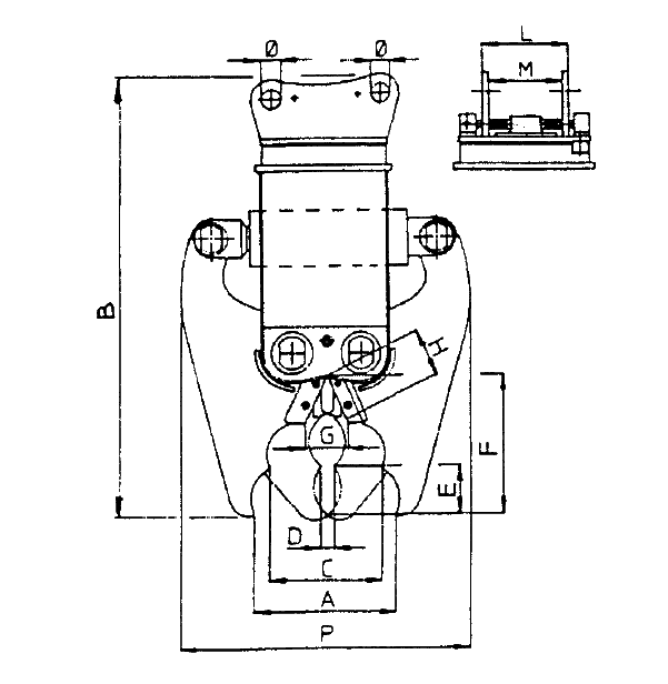 PINCE A BETON POUR PORTEUR DE 2 A 4 TONNES MBI - CR2-PN