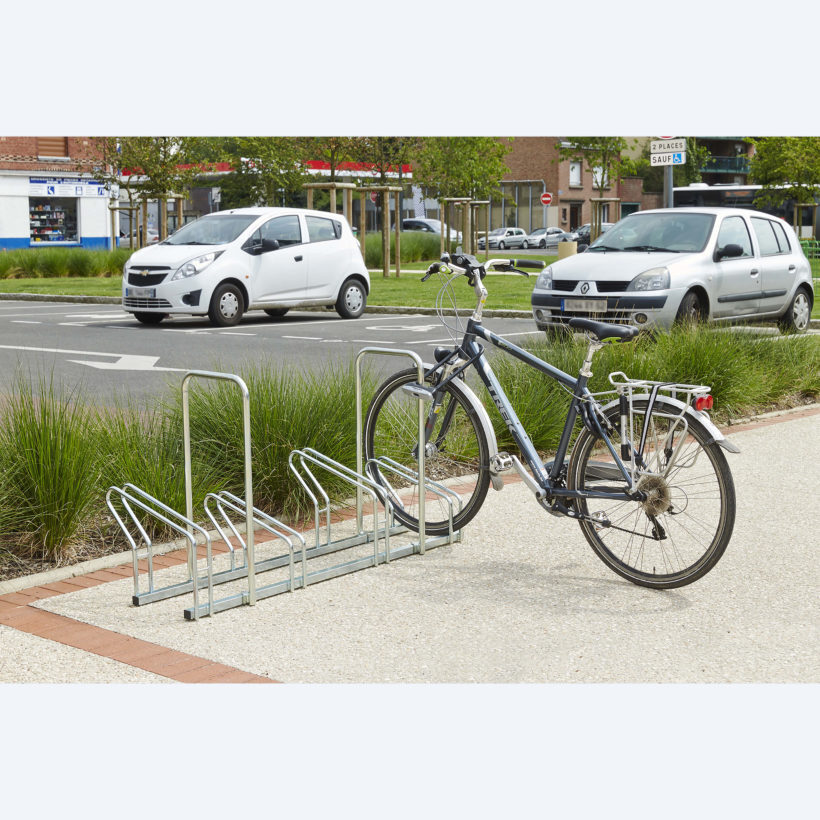 Râtelier Hollandais sur 2 niveaux pour 4 vélos avec arceaux antivol - MOTTEZ - M024V4AR