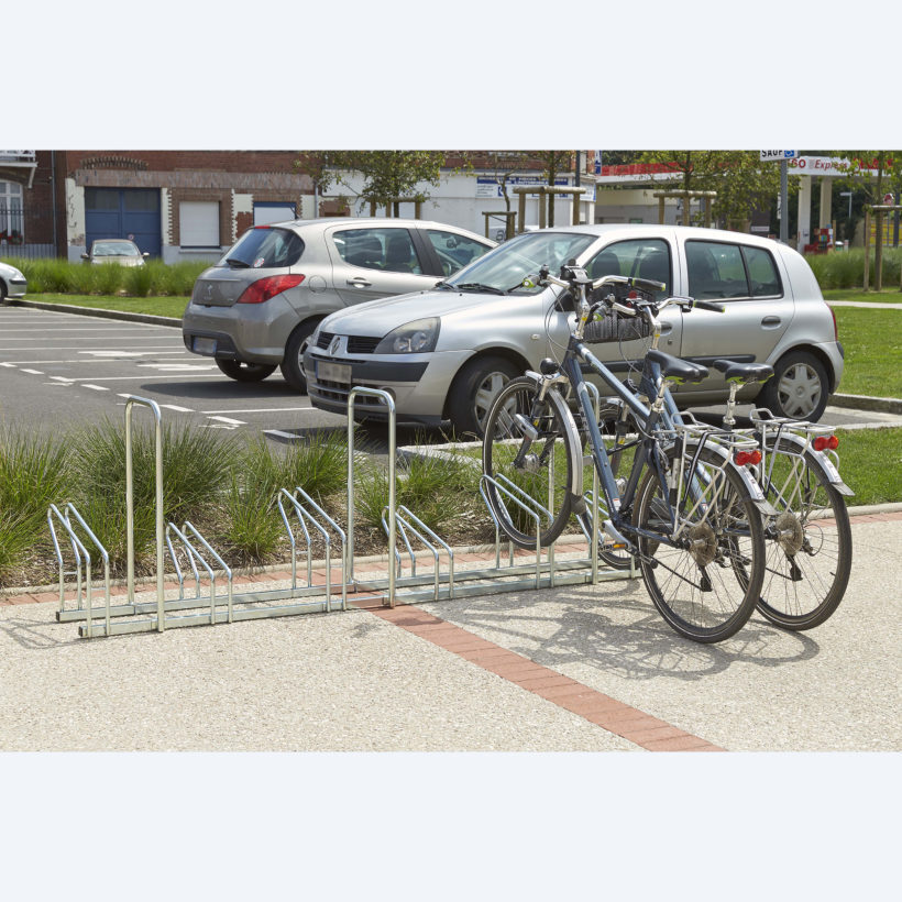 Râtelier Hollandais sur 2 niveaux pour 6 vélos avec arceaux antivol - MOTTEZ - M024V6AR