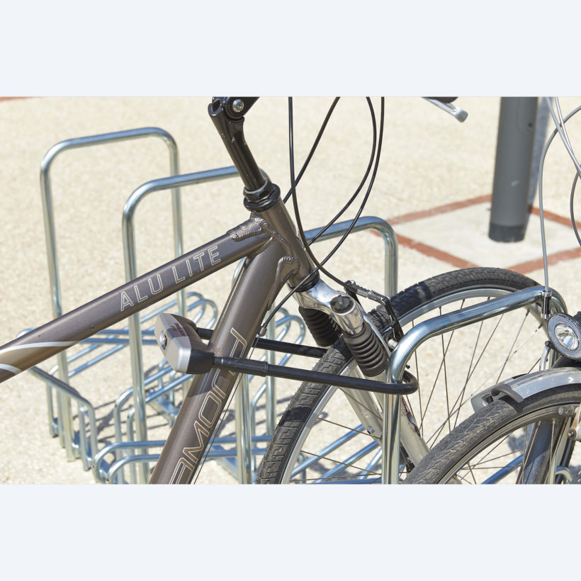  Râtelier Hollandais pour 8 vélos au sol avec arceaux antivol  - MOTTEZ - M025V8AR