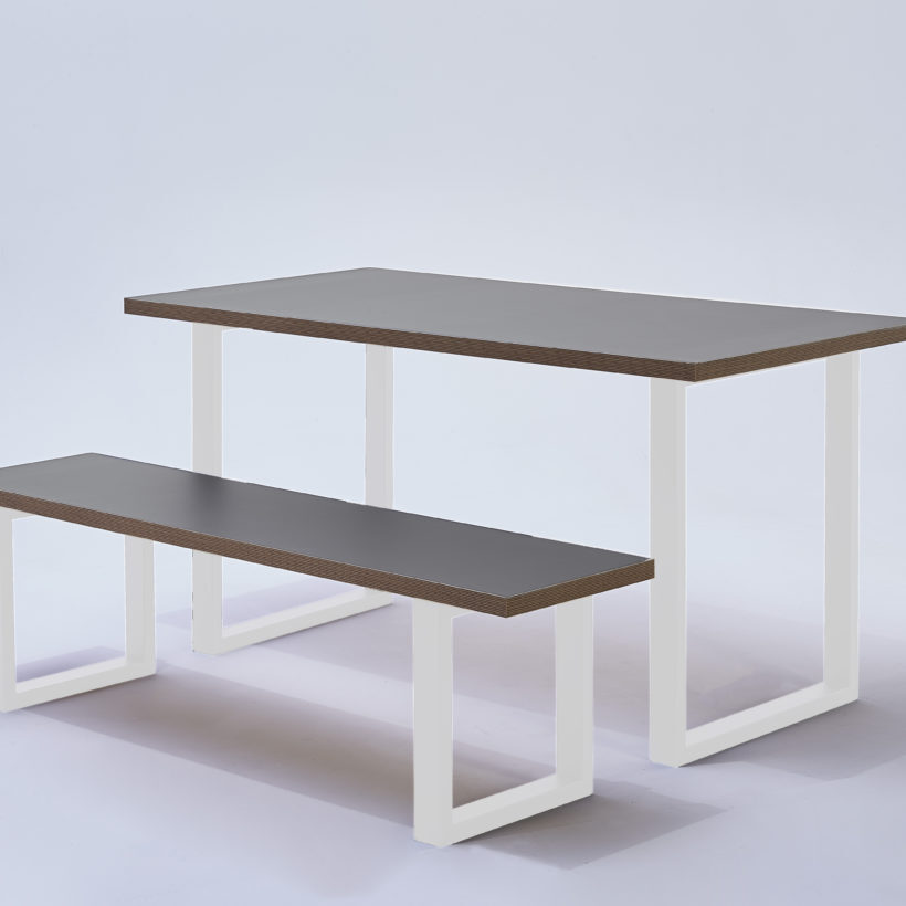 Pied de table/banc rectangulaire H40 x L39 cm blanc mat - MOTTEZ - M540VBC