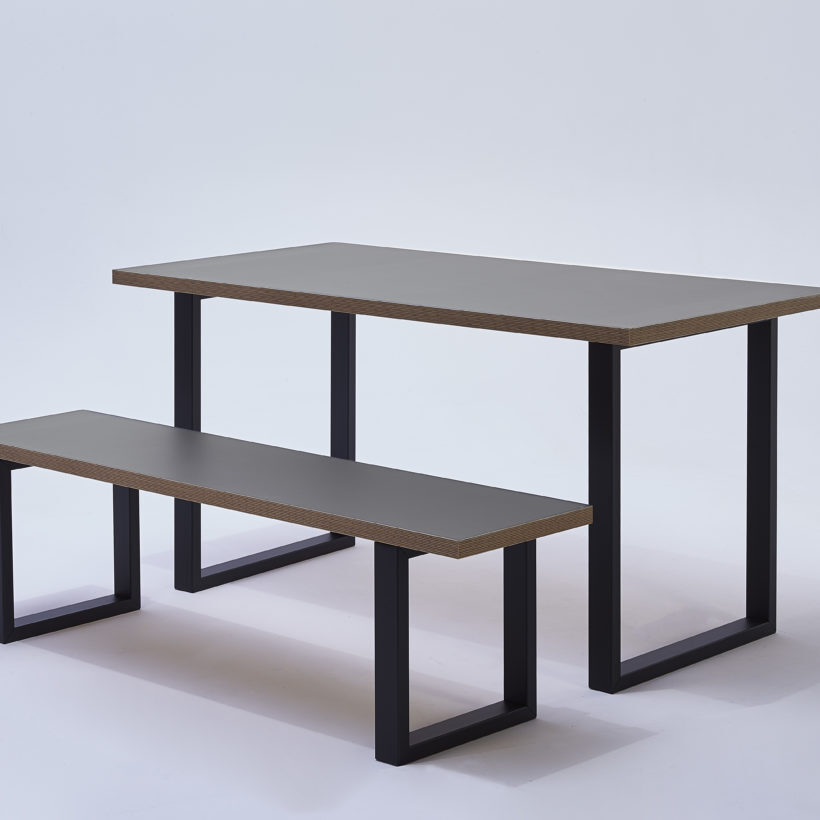 Pied de table/banc rectangulaire H40 x L39 cm noir mat - MOTTEZ - M540VNO