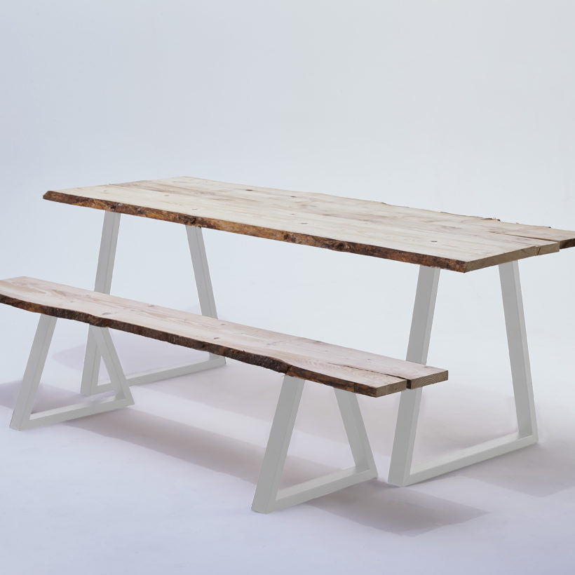  Pied de table/banc modèle trapèze H40 x L.Bas50 x L.haut20 cm blanc mat  - MOTTEZ - M580VBC