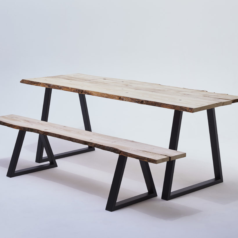 Pied de table/banc modèle trapèze H40 x L.Bas50 x L.haut20 cm noir mat - MOTTEZ - M580VNO