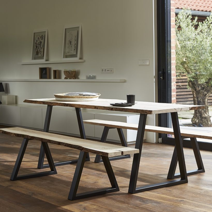 Pied de table/banc modèle trapèze H40 x L.Bas50 x L.haut20 cm noir mat - MOTTEZ - M580VNO
