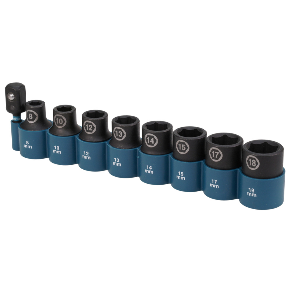 SET DE 8 DOUILLES 1/2'' + ADAPTATEUR 1/4'' MAKITA - E16645