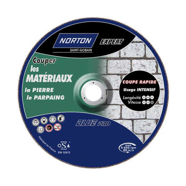 DISQUE DE TRONCONNAGE NORTON EXPERT Ø 230 EPAISSEUR 3 2 POUR MEULEUSE D'ANGLE POUR MATÉRIAUX -66252828494