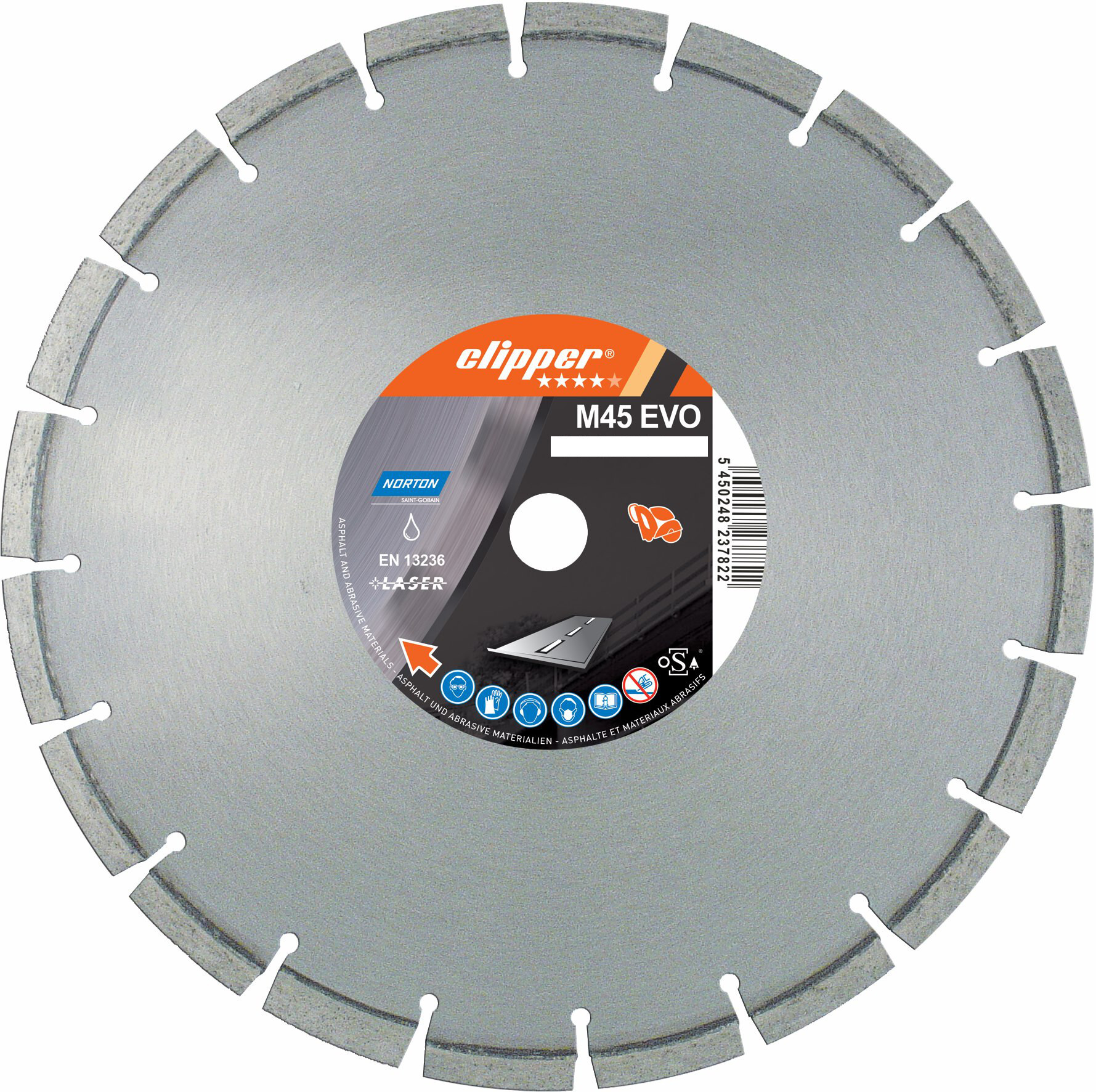Disque diamant NORTON M 45 EVO - BETON FRAIS Diam. 300 mm Alésage 25.4 - 70184624684