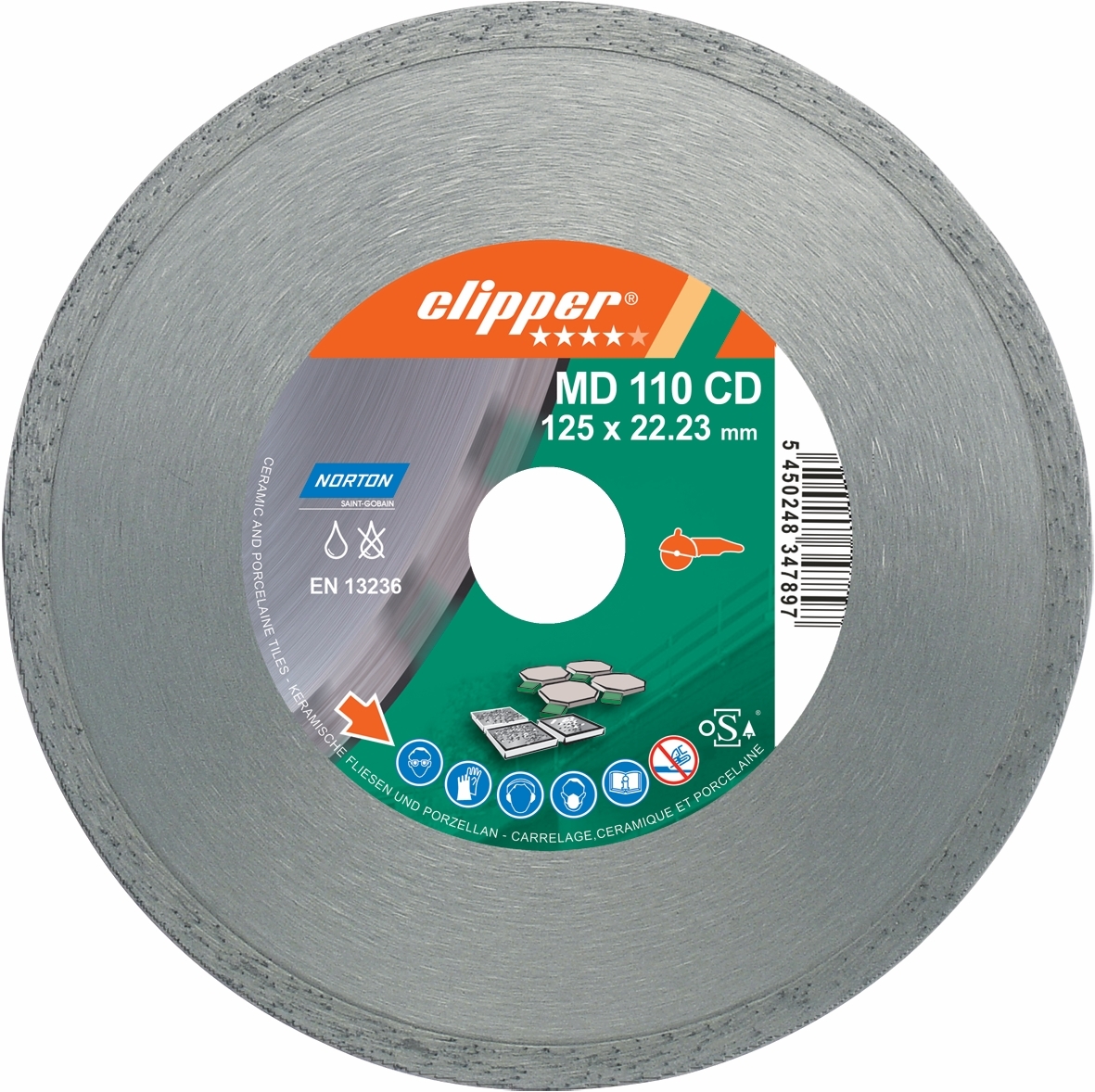 Disque diamant NORTON MD 110 CD Ø 125 mm Alésage 22.23 - 70184625940
