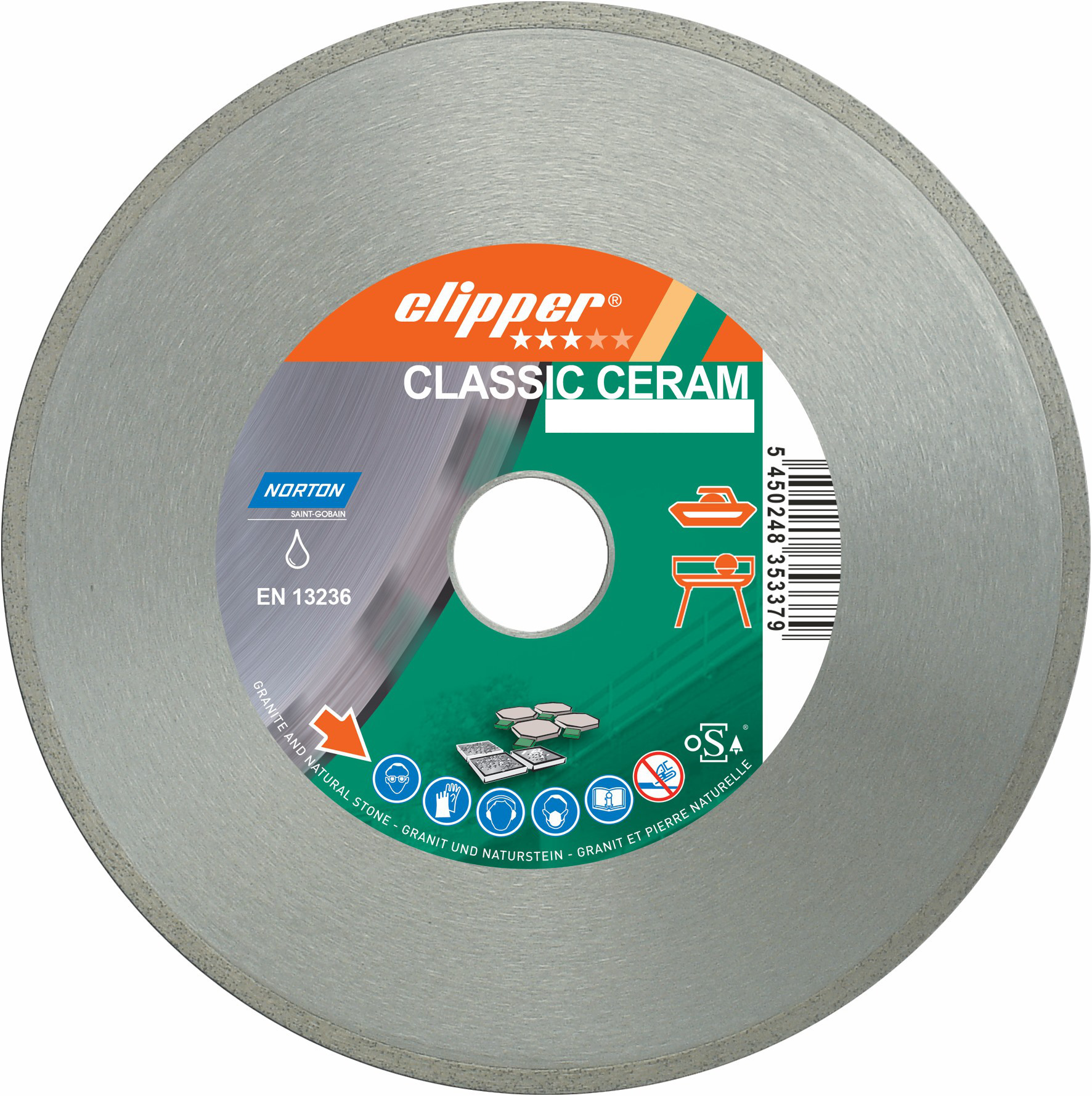 Disque diamant NORTON CLASSIC CERAM Ø 125 mm Alésage 22.23 - 70184626826
