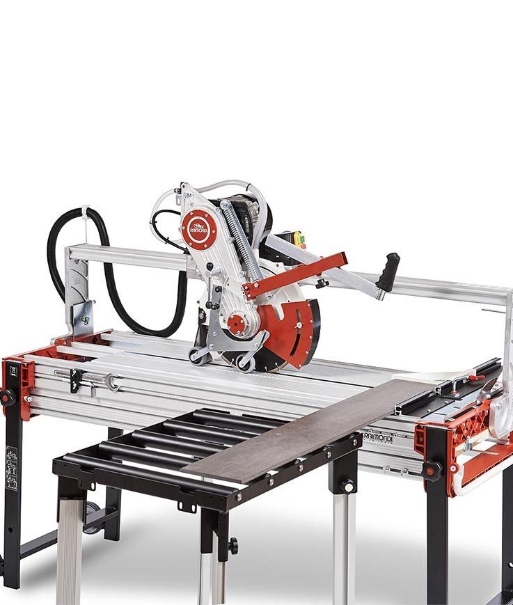 Scie à eau sur table ZOE 150 cm avec disque couronne continue Ø350 mm - Pour céramique et marbre - RAIMONDI - 12092_M