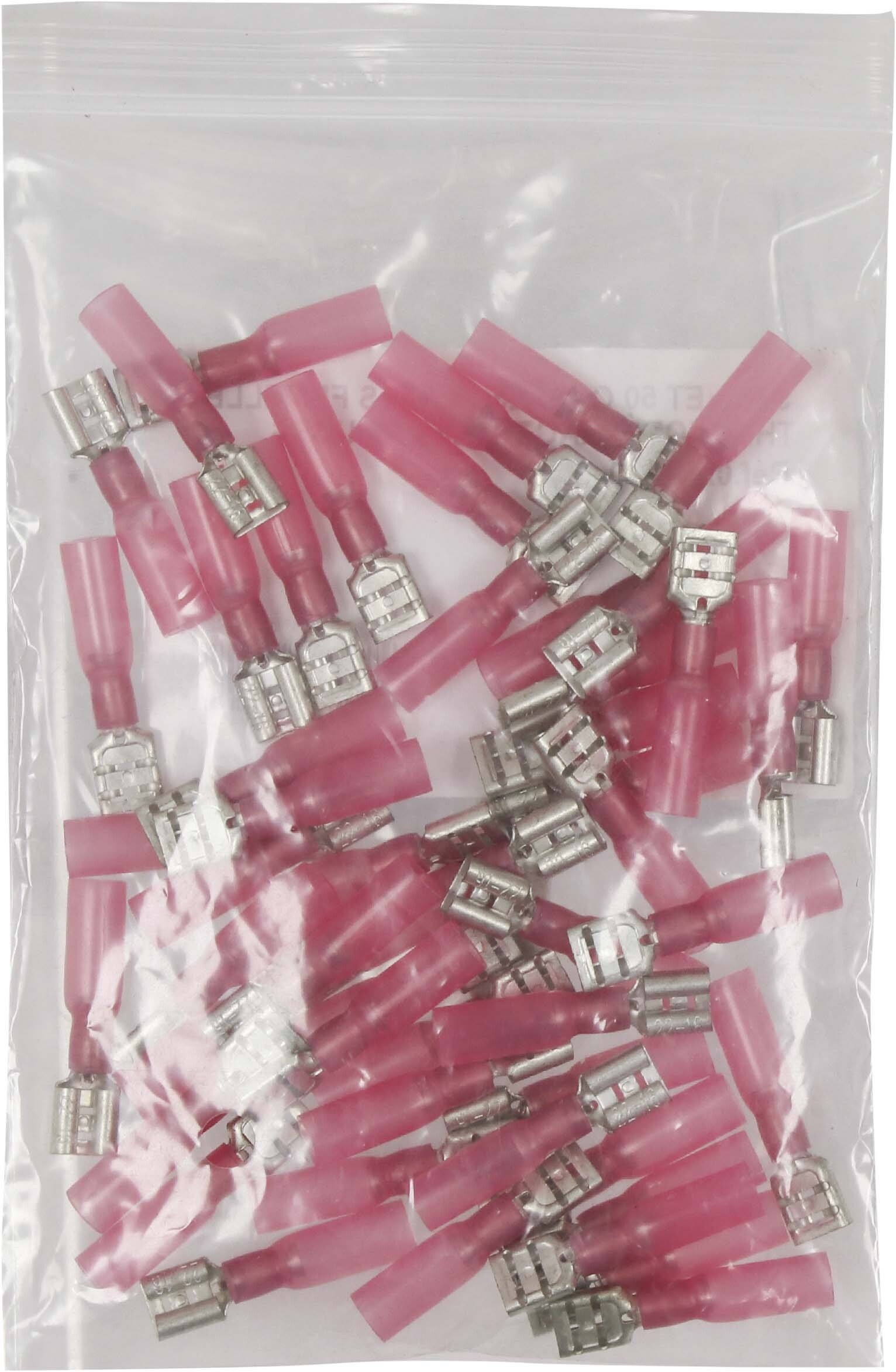 Sachet 50 cosses plates femelles thermoretractables rouge - 273450