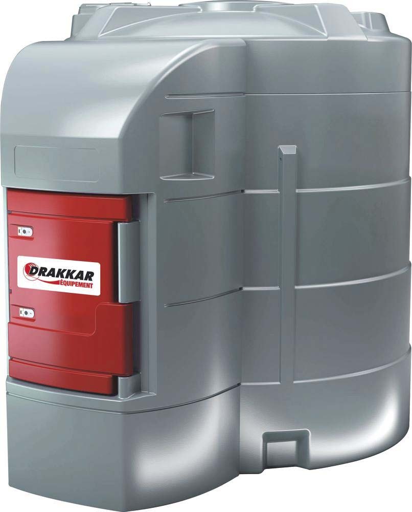 Cuve stockage fuel pehd 9000l double paroi + armoire intégrée station gasoil 230v 60 l/min et pistolet auto/compteur/filtre - 08008