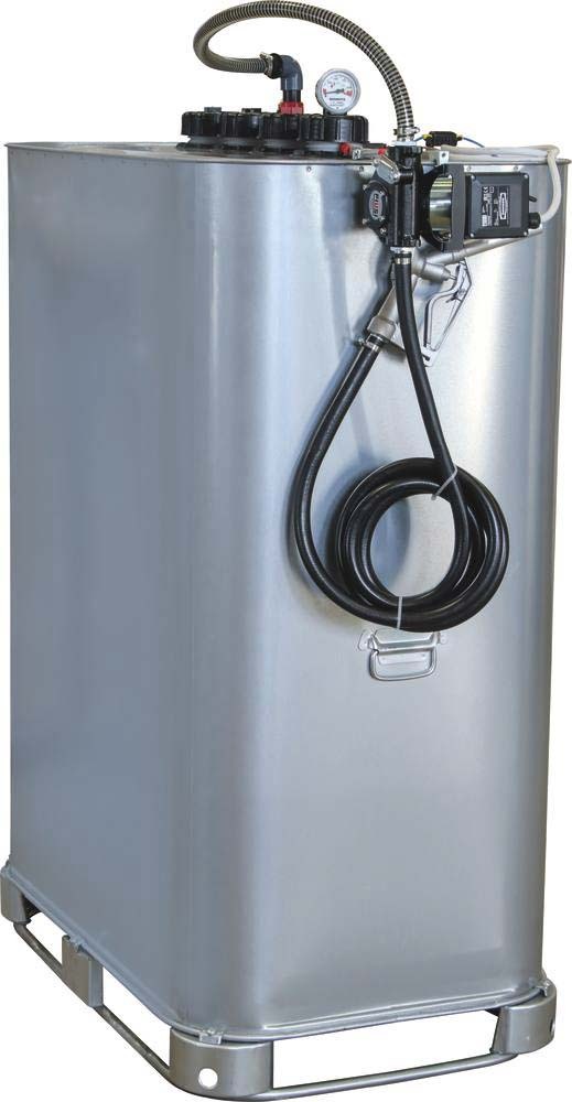 Cuve ravitaillement fuel galvanisée 999l double paroi + kit pompe gasoil 12v 56 l/min PIUSI - 08125