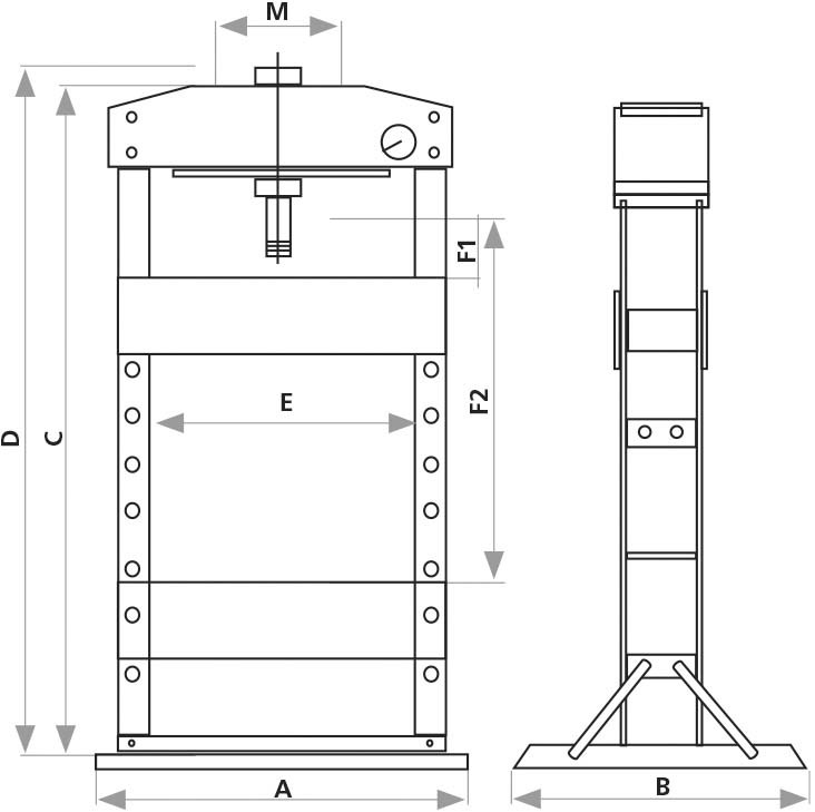 Presse manuelle et pneumatique 75 t DRAKKAR EQUIPEMENT - 10560