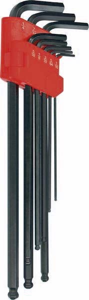 8 CLES MALES COUDEES HEXAGONALES EXTRA LONGUES EN POUCE SUR CARTE - 10658