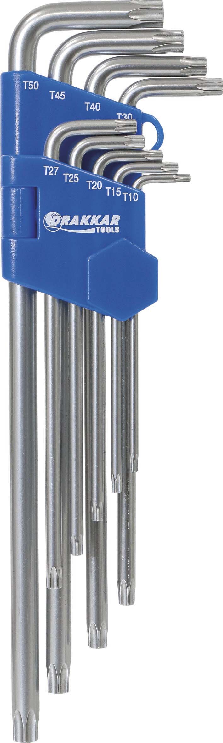 9 cles tx long.coudees trouees/carte dt DRAKKAR TOOLS - 10667
