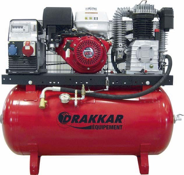 COMPRESSEUR THERMIQUE 9CV 230L MOTEUR HONDA - AIR + ELEC 380V--11253