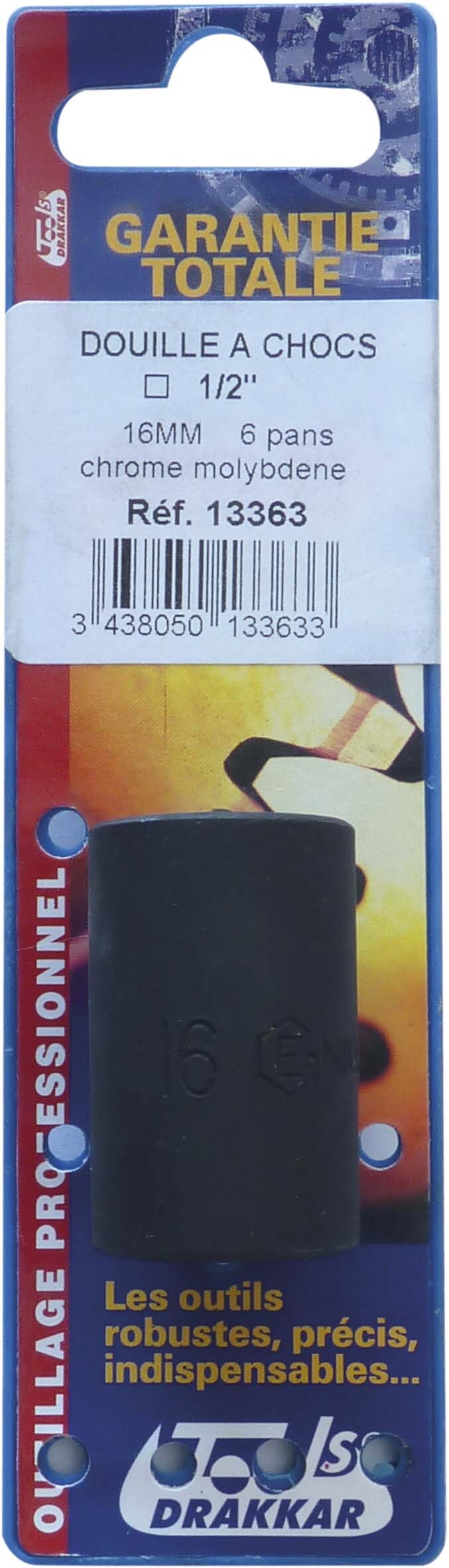 Douille a choc 1/2' de 16mm dt s/carte DRAKKAR TOOLS - 13363