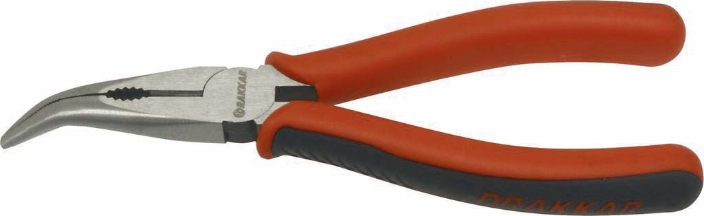 Pince coudee bec 1/2rd noire 160mm/carte dt DRAKKAR TOOLS - 13739