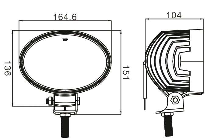 Phare de travail 13 leds cree 49w faisceau large SODIFLASH - 17062