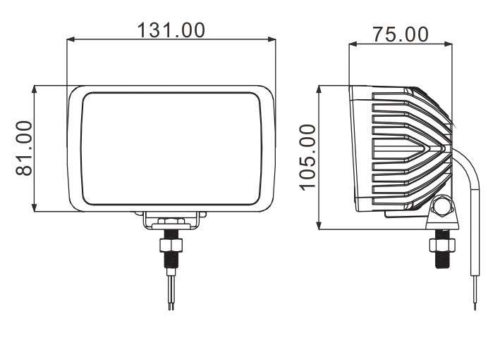 Phare de travail rectangulaire 8 leds cree 40w 2800lm SODIFLASH - 17096