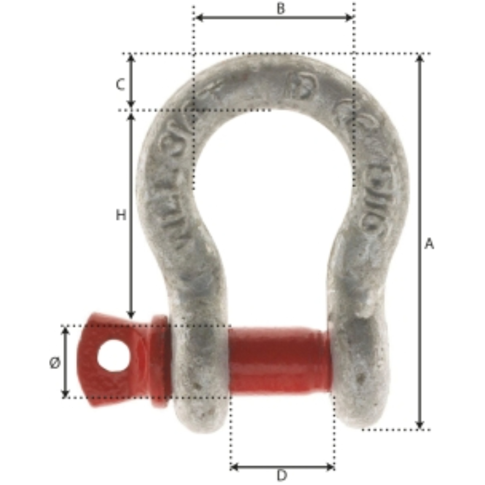 MANILLE LYRE 25MM 6.5T GRADE 80 - Neutre - 18520
