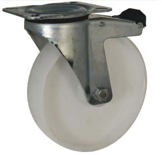 Roulette pivotante pp blanc d.200x50 al rlx cu 250kgs - 26346