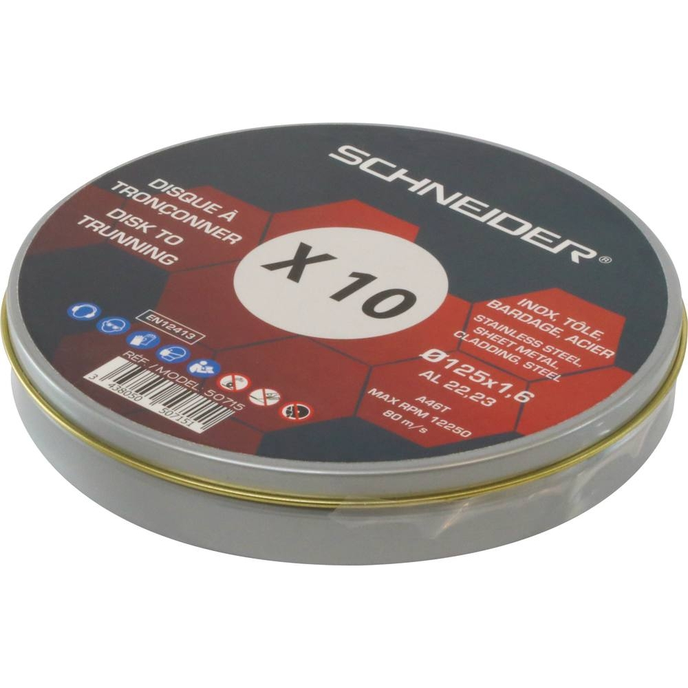 BT 10 DISQUES INOX 125X1.6 INOX BOITE METAL SCHNEIDER - SCHNEIDER - 50715