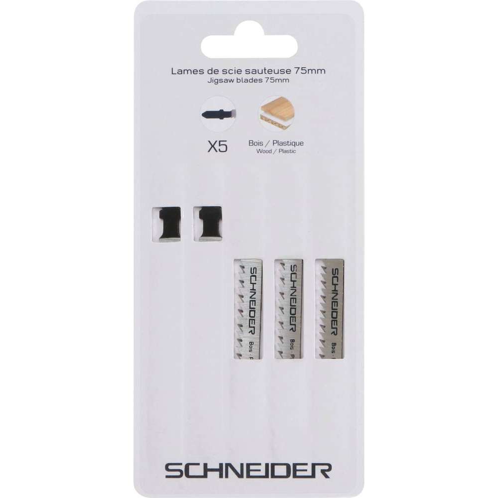 LOT 5 LAME SCIE SAUTEUSE 75MM PAS 2.5MM CV BOIS/PANNEAUX/PVC SCHNEIDER - SCHNEIDER - 50750