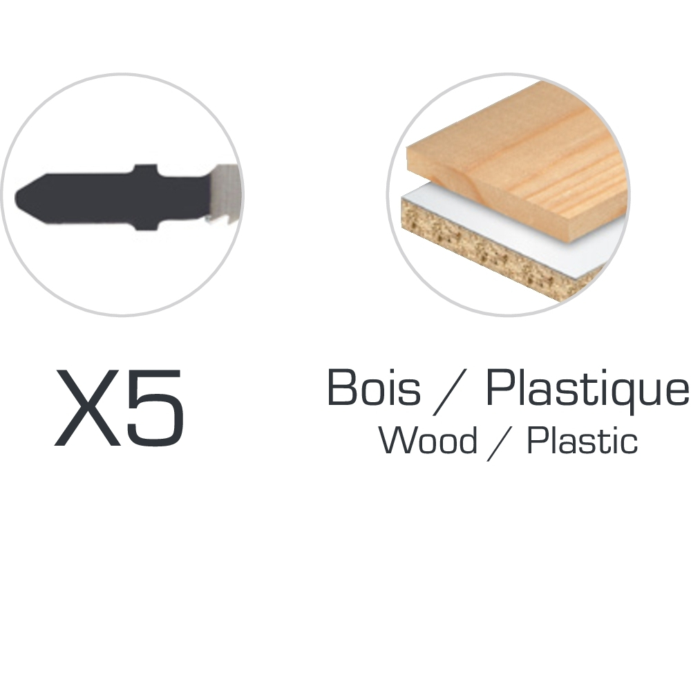LOT 5 LAME SCIE SAUTEUSE 75MM PAS 2.5MM CV BOIS/PANNEAUX/PVC SCHNEIDER - SCHNEIDER - 50750