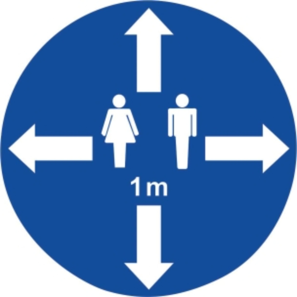 AUTOCOLLANT SOL D. 40CM DISTANCE SOCIALE 1M - Neutre - 61520